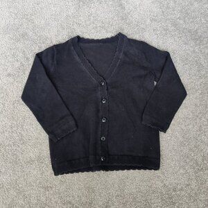 School Life Girls Button Down Sweater Size 3 Years Black Knitwear Cotton Blend